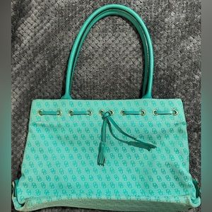 Dooney & Bourke shoulder bag.  Used just twice! Mix of textils and leather.